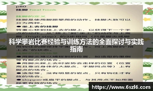 科学攀岩比赛经验与训练方法的全面探讨与实践指南